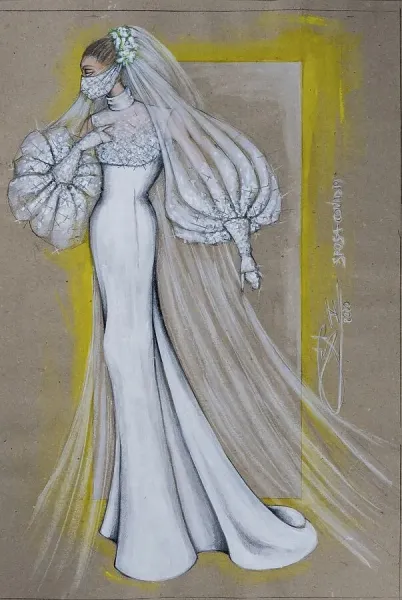 Wedding Dress Sketches Designs Wedding Dress Drawing Fashion - Main Image