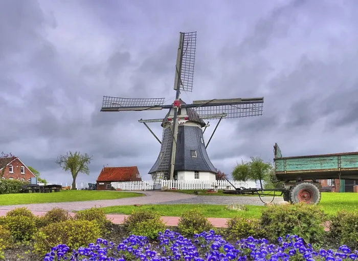 Framed Print : Werdum Windmill Print - Germany