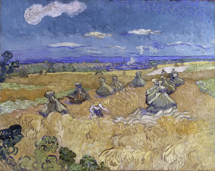 Framed Print : Vincent van Gogh's Wheat Fields with Reaper Print, Auvers Framed Print : Vincent van Gogh's Wheat Fields with Reaper Print, Auvers
