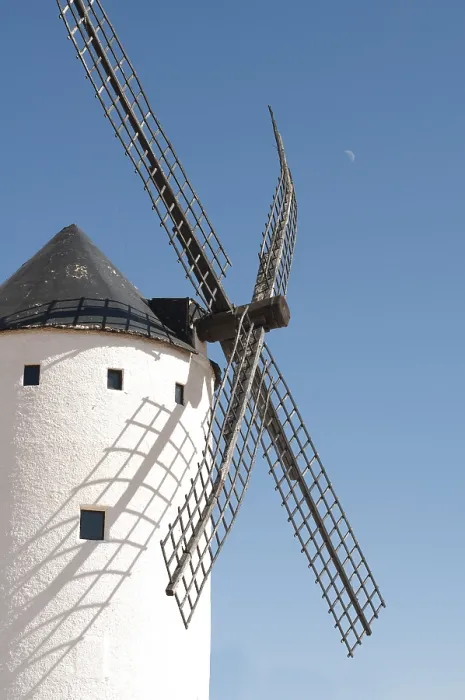 Framed Print : White Ancient Windmill Print under Blue Sky Background Framed Print : White Ancient Windmill Print under Blue Sky Background