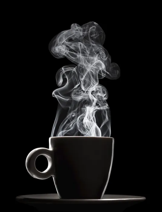Framed Print : Morning Coffee Print on Black Background Framed Print : Morning Coffee Print on Black Background
