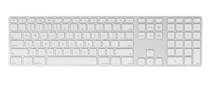 Framed Print : White Computer Keyboard Print - Isolated on White Background Framed Print : White Computer Keyboard Print - Isolated on White Background