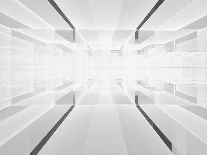 Framed Print : White Perspective Technology Background Print - Fractal Art