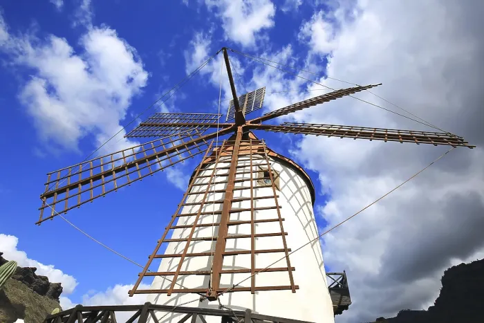 Framed Print : White Windmill Print, Mogan, Gran Canaria, Spain Framed Print : White Windmill Print, Mogan, Gran Canaria, Spain