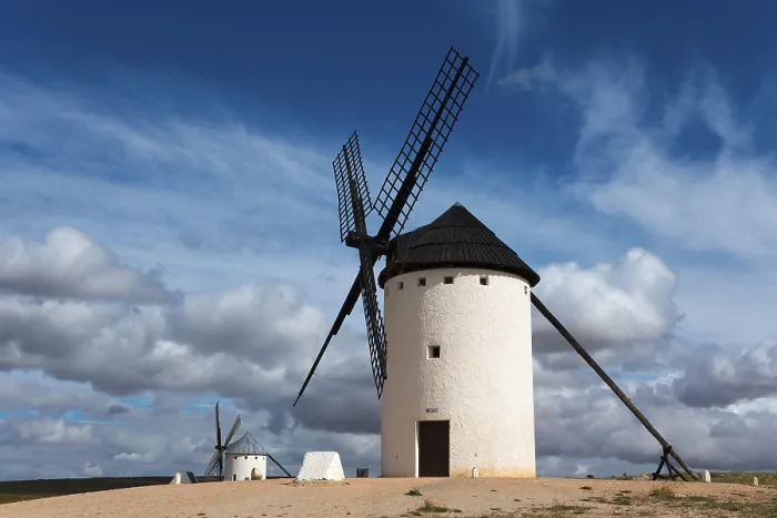 Framed Print : White Windmill Print, Campo de Criptana, Spain Framed Print : White Windmill Print, Campo de Criptana, Spain