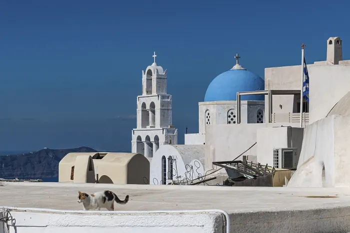 Framed Print : Whitewashed Architecture Print, Pyrgos, Santorini Framed Print : Whitewashed Architecture Print, Pyrgos, Santorini