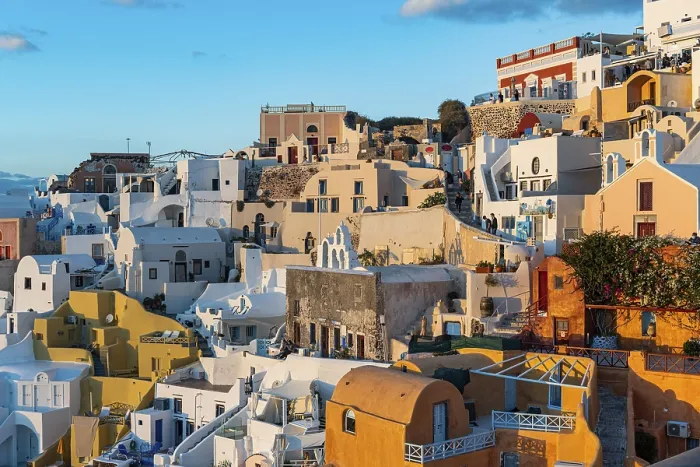 Framed Print : Whitewashed Architecture at Sunset Print, Oia, Santorini Framed Print : Whitewashed Architecture at Sunset Print, Oia, Santorini