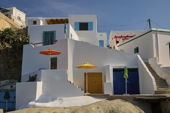 Framed Print : Whitewashed Buildings Print, Kimolos, Greek Islands Framed Print : Whitewashed Buildings Print, Kimolos, Greek Islands