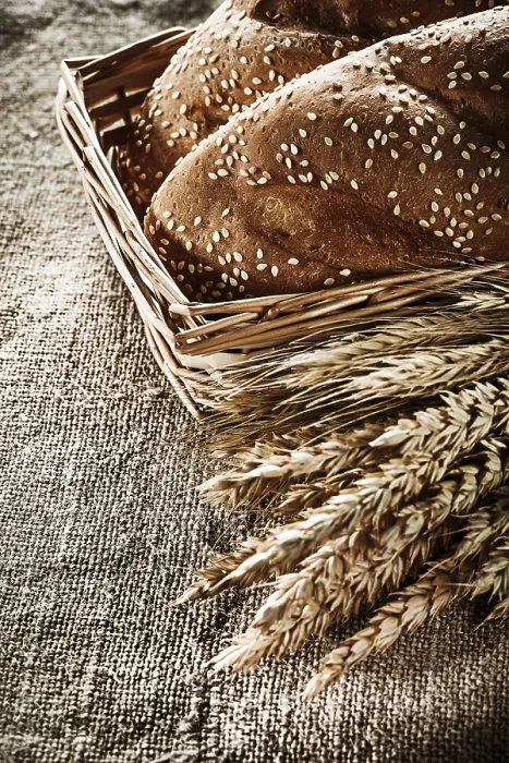 Framed Print : Wicker Basket Breadstick Rye Ears Print Framed Print : Wicker Basket Breadstick Rye Ears Print