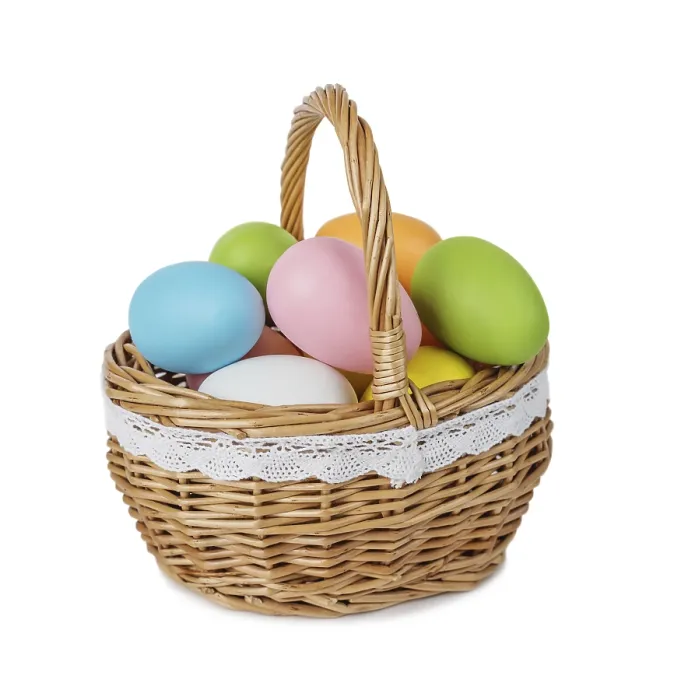 Framed Print : Multicolored Easter Eggs in Wicker Basket Print Framed Print : Multicolored Easter Eggs in Wicker Basket Print
