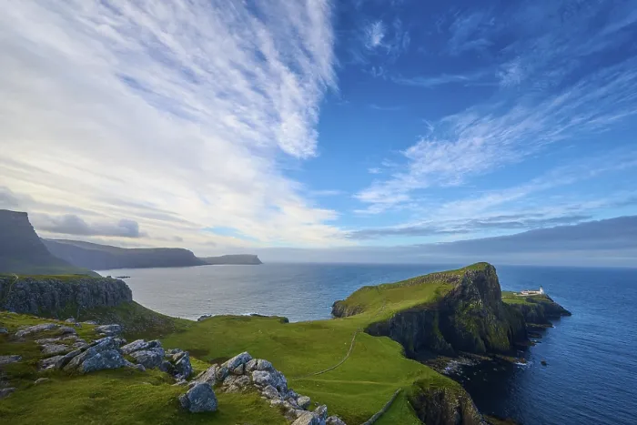 Framed Print : Wide Angle Print of Neist Point Lighthouse, Isle of Skye Framed Print : Wide Angle Print of Neist Point Lighthouse, Isle of Skye