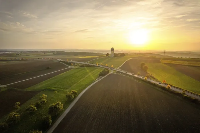 Framed Print : Wide Fields at Sunset Print, Jettingen, Germany