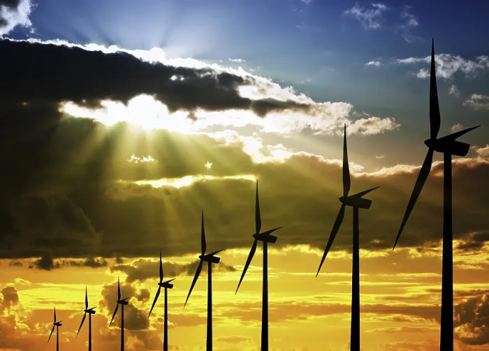 Framed Print : Wind Farm at Sunset Print Framed Print : Wind Farm at Sunset Print