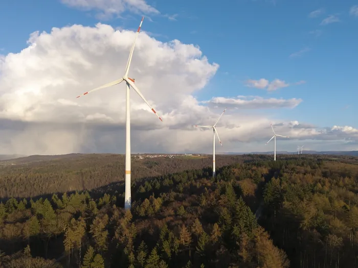Framed Print : Wind Turbines Over Forest Print, Germany Framed Print : Wind Turbines Over Forest Print, Germany