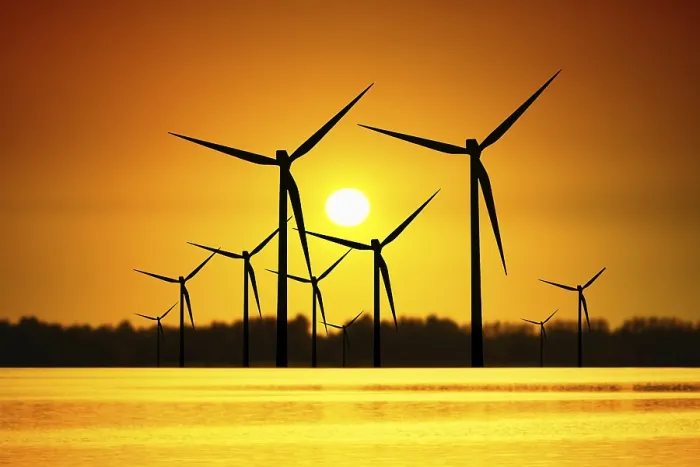 Framed Print : Wind Turbines over Sunset Print Framed Print : Wind Turbines over Sunset Print