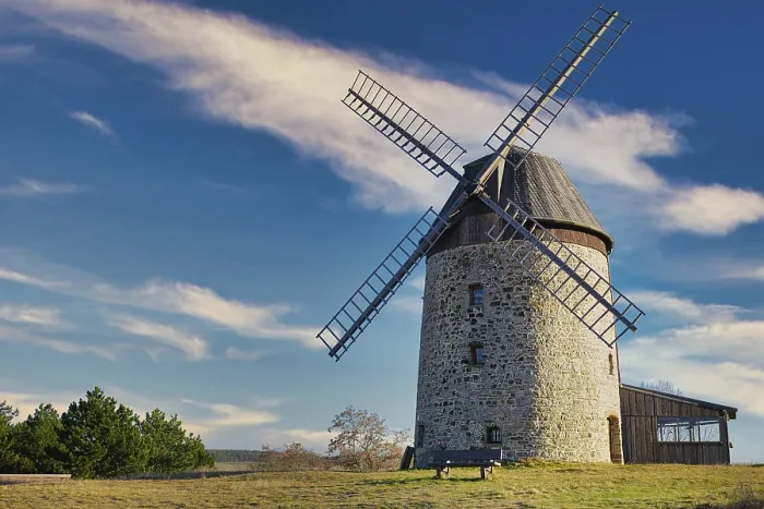 Framed Print : A Windmill in the Field Print Framed Print : A Windmill in the Field Print