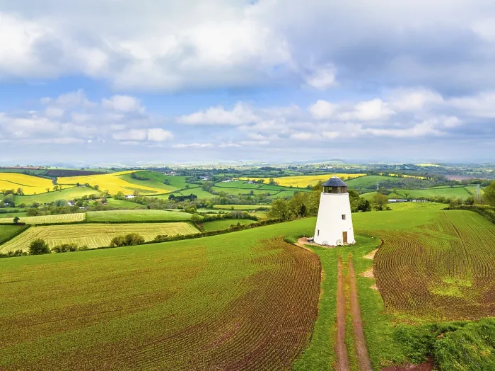 Framed Print : Devon Windmill Print from a Drone, England Framed Print : Devon Windmill Print from a Drone, England