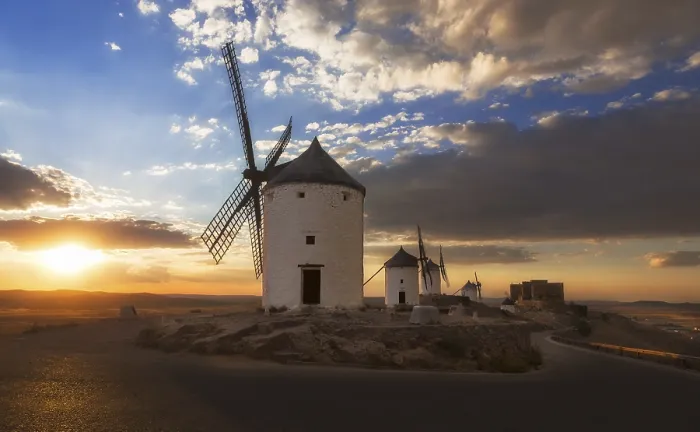 Framed Print : Consuegra Windmills at Sunset Print, Spain Framed Print : Consuegra Windmills at Sunset Print, Spain