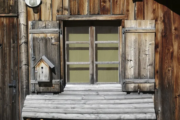 Framed Print : Alpine Hut Window Print