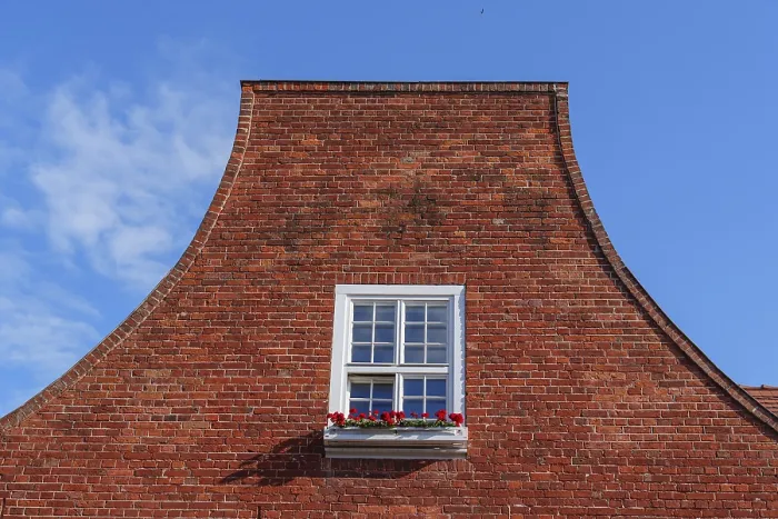 Framed Print : Print of Window in Brick Wall with Flower Box, Potsdam Framed Print : Print of Window in Brick Wall with Flower Box, Potsdam