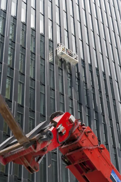 Framed Print : Window Cleaner on Skyscraper Print Framed Print : Window Cleaner on Skyscraper Print