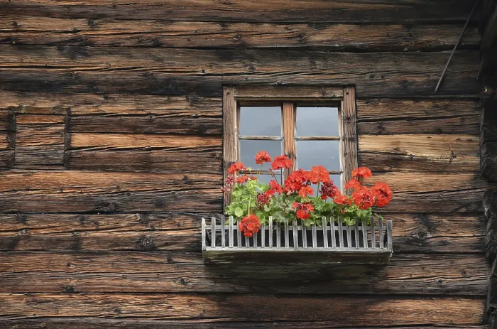 Framed Print : Rustic Mountain Hut Window Print Framed Print : Rustic Mountain Hut Window Print