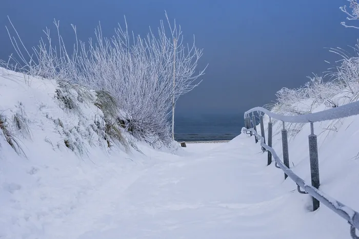 Framed Print : Winter Landscape Print on the Baltic Coast Framed Print : Winter Landscape Print on the Baltic Coast