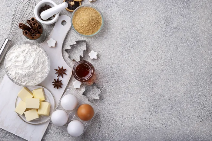 Framed Print : Winter Holidays Baking Print with Cookies and Bakeware Framed Print : Winter Holidays Baking Print with Cookies and Bakeware