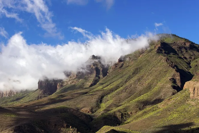 Framed Print : Wispy Clouds Over Mountain Ridge Print, Gran Canaria, Spain Framed Print : Wispy Clouds Over Mountain Ridge Print, Gran Canaria, Spain