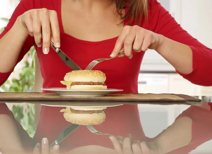 Framed Print : Woman Eats Burger Print Framed Print : Woman Eats Burger Print