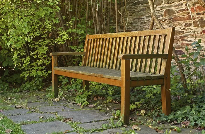 Framed Print : Wooden Park Bench Print Framed Print : Wooden Park Bench Print
