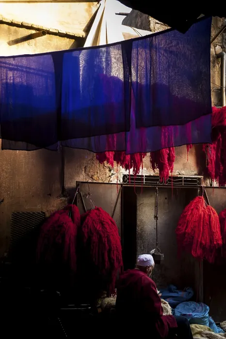 Framed Print : Wool for drying in the dyer's souk print, Marrakech Framed Print : Wool for drying in the dyer's souk print, Marrakech