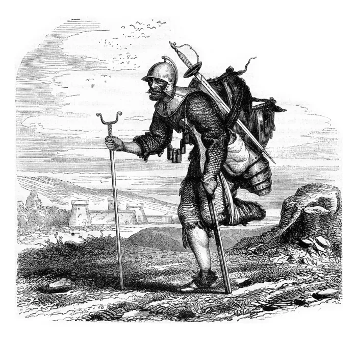 Framed Print : Wounded Soldier Returning from War, Vintage Print, 1867 Framed Print : Wounded Soldier Returning from War, Vintage Print, 1867