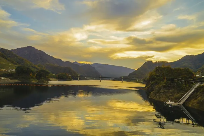Framed Print : Yanba Dam at Dusk Print, Gunma Prefecture Framed Print : Yanba Dam at Dusk Print, Gunma Prefecture