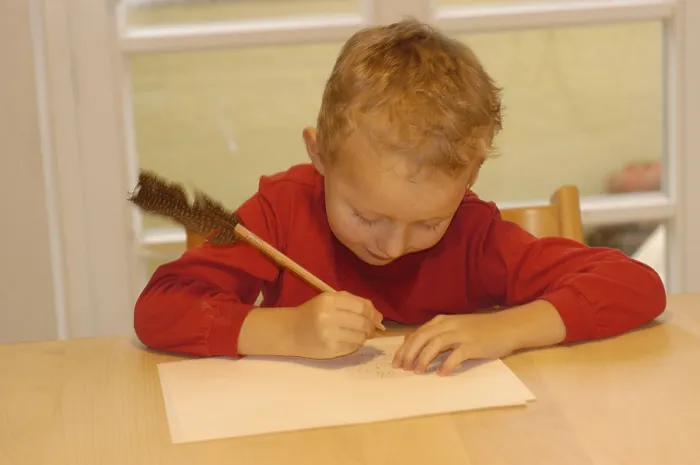 Framed Print : Five Year Old Boy Writing - ImageBROKER Print Framed Print : Five Year Old Boy Writing - ImageBROKER Print