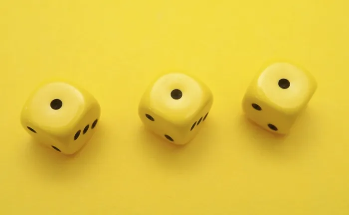Framed Print : Three Yellow Dice Print Framed Print : Three Yellow Dice Print