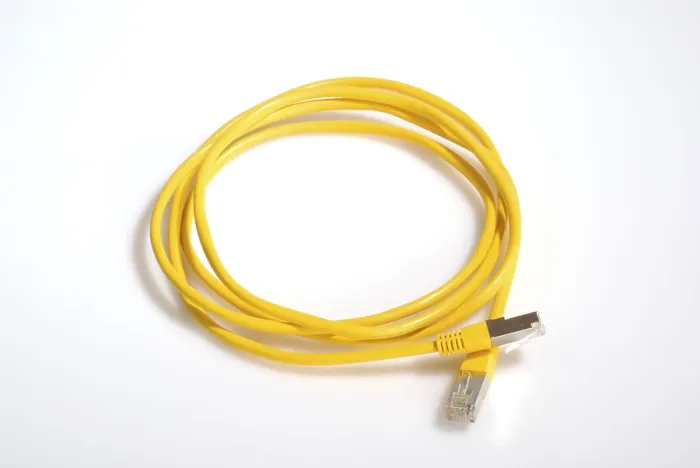 Framed Print : Yellow Network Cable Print Framed Print : Yellow Network Cable Print