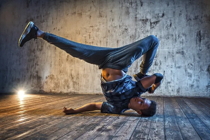 Framed Print : Breakdancing Print on Urban Wall Background Framed Print : Breakdancing Print on Urban Wall Background