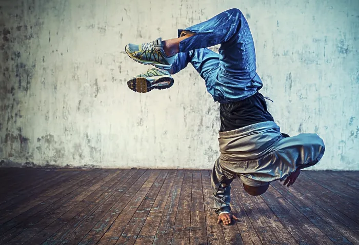 Framed Print : Breakdancing Print with Vibrant Colors Framed Print : Breakdancing Print with Vibrant Colors