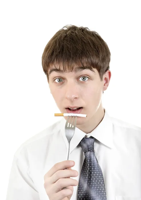 Framed Print : Young Man with Cigarette on the Fork Print Framed Print : Young Man with Cigarette on the Fork Print