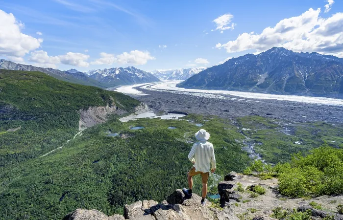 Framed Print : Young Man in Alaskan Landscape Print, Chugach Mountains Framed Print : Young Man in Alaskan Landscape Print, Chugach Mountains