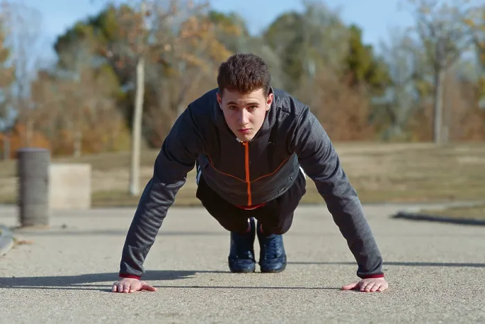 Framed Print : Young Man Performs Push Ups in a Park Print Framed Print : Young Man Performs Push Ups in a Park Print