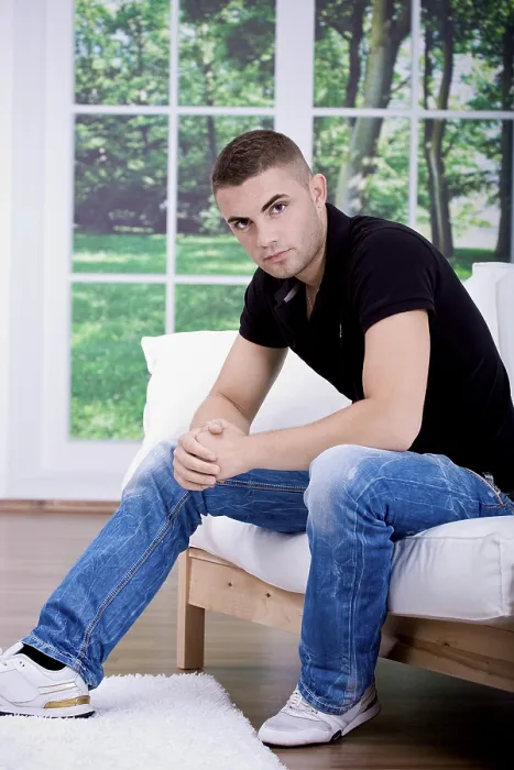 Framed Print : Young Man on a Sofa Print Framed Print : Young Man on a Sofa Print