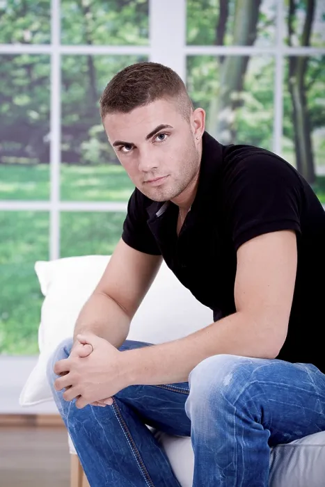 Framed Print : Young Man on a Sofa Print Framed Print : Young Man on a Sofa Print