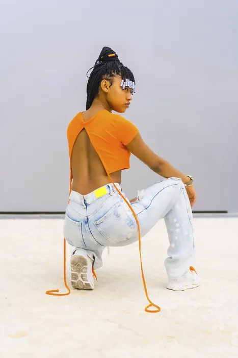 Framed Print : Print of a Young Trap Dancer with Braids Framed Print : Print of a Young Trap Dancer with Braids