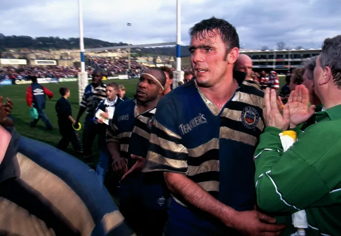Framed Print : Print of Bath v Gloucester 1996 Rugby Union Match Framed Print : Print of Bath v Gloucester 1996 Rugby Union Match