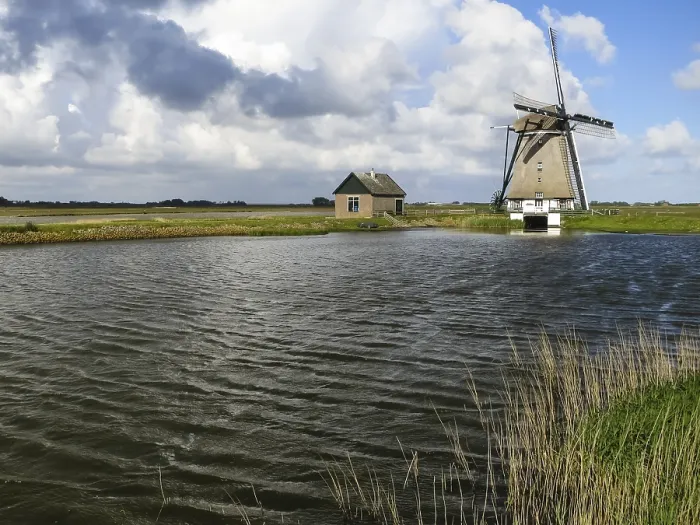 Framed Print : Print of Landscape at Texel Mill in Spring