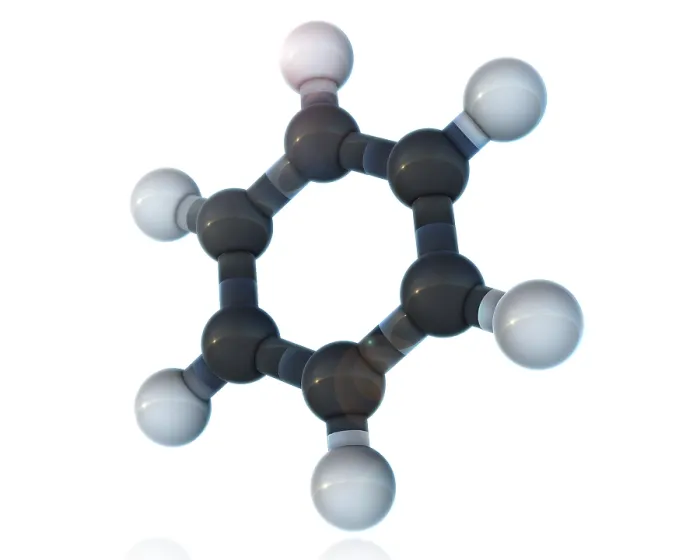 Framed Print : Benzene Molecular Model Print Framed Print : Benzene Molecular Model Print