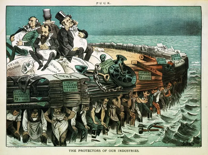 Framed Print : Print of Robber Barons Crushing Workers, 1883 Framed Print : Print of Robber Barons Crushing Workers, 1883