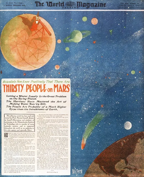 Framed Print : Print of Canals on Mars, 1906 Framed Print : Print of Canals on Mars, 1906